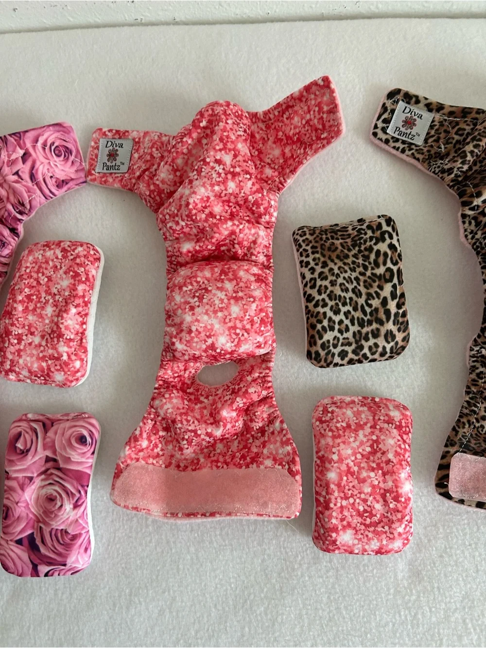 Washable Dog Diapers Lot of 6 Reusable Female Puppy Diapers Sizes Small & Medium